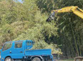 グリップカッター,グラップルカッター,竹切アタッチメント,立木切,徳光建機